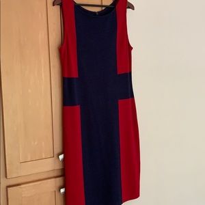 NWT - St John Dress - size 14 - Red and Blue